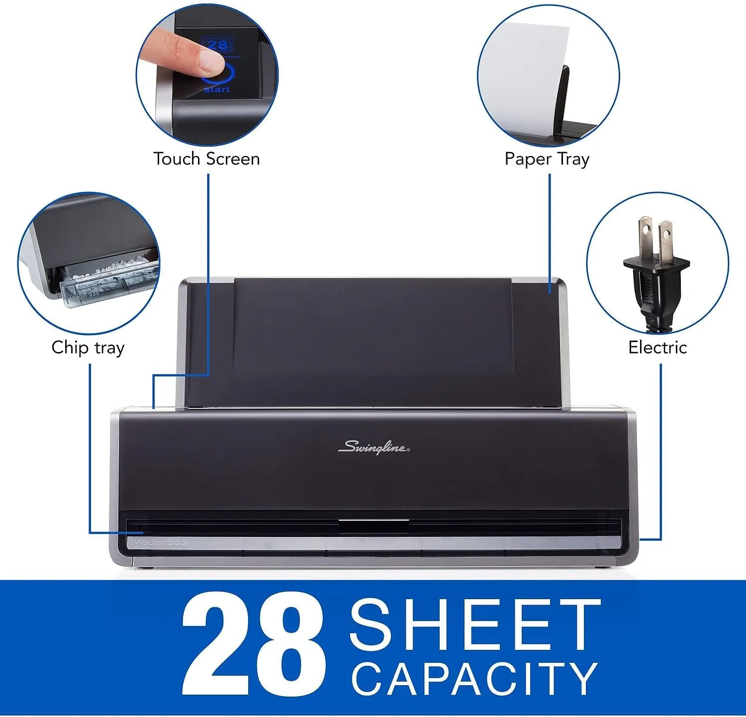 SWINGLINE Commercial Electric Punch, 28-Sheet Capacity, Touch Screen