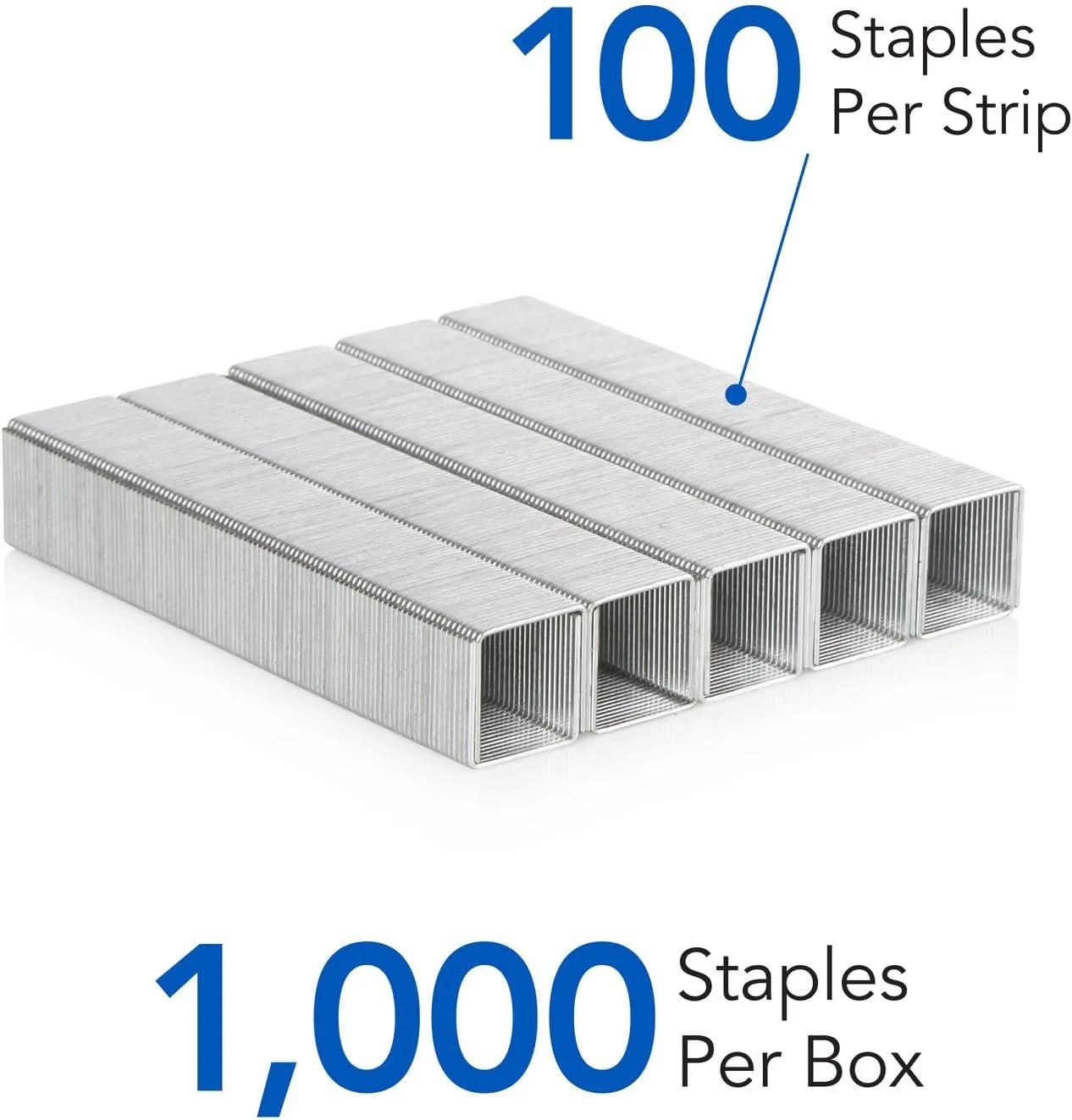 Swingline Staples, Heavy Duty, 1/2 in Length, 90 Sheet Capacity, 100/Strip, 1000/Box (35312)