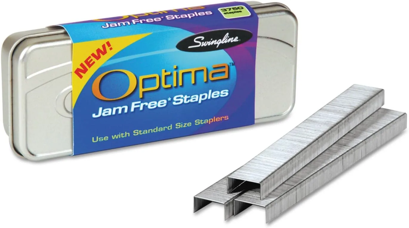Swingline Optima Premium Staples, 1/4in, 3750/Box (210/Strip)