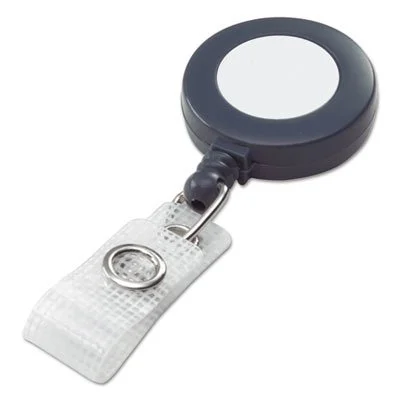 Swingline GBC Retractable Badge Reel - Plastic, Nylon - 25 / Box - Gray