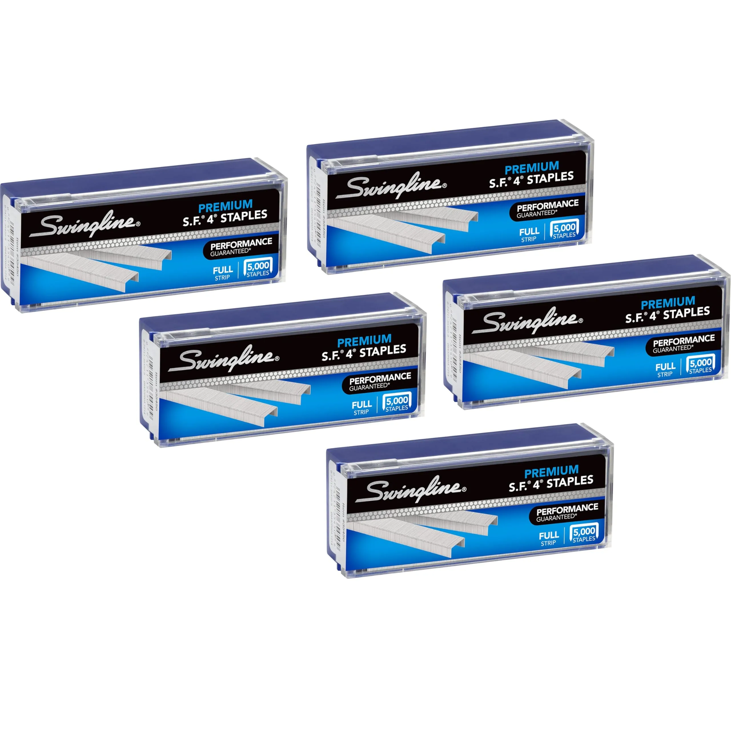 Swingline Staples, 5 Pack, S.F. 4, Premium, 1/4" Length, 210/Strip, 5000/Box (35481) 5 Boxes 5000/Box
