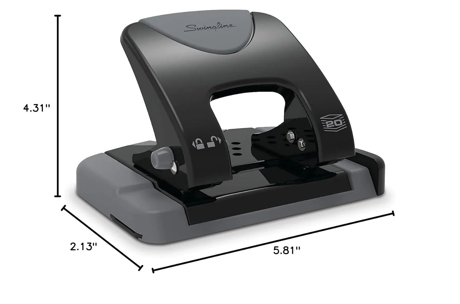 SWINGLINE 2-Hole Punch, Low-Force Metal Construction