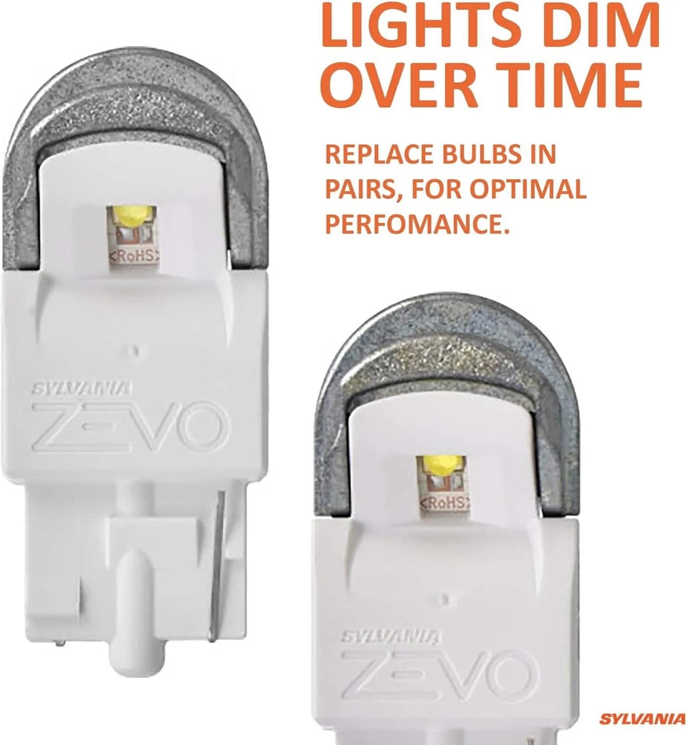 SYLVANIA - 7440 T20 ZEVO LED White Bulb - Bright LED Bulb, Ideal for Daytime Running Lights (DRL) and Back-Up/Reverse Lights (Contains 2 Bulbs)