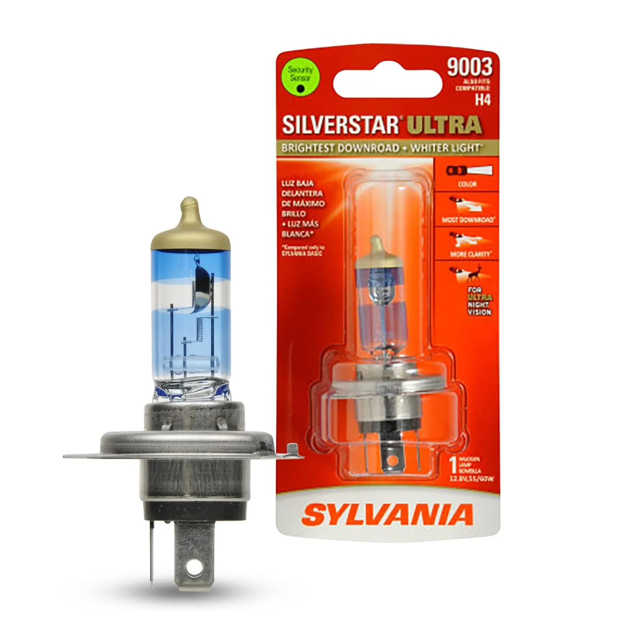 SYLVANIA - 9003 SilverStar Ultra - High Performance Halogen Headlight Bulb (Contains 1 Bulb)