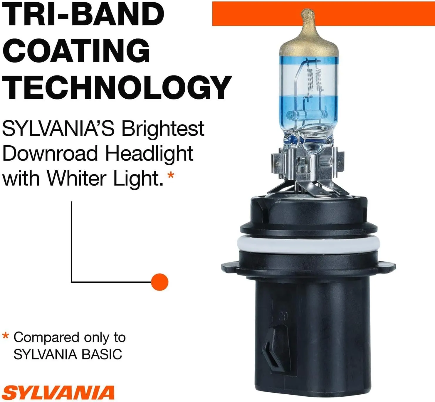 SYLVANIA - 9007 SilverStar Ultra - High Performance Halogen Headlight Bulb, High Beam, Low Beam and Fog Replacement Bulb, Brightest Downroad with Whiter Light, Tri-Band Technology (Contains 1 Bulb)