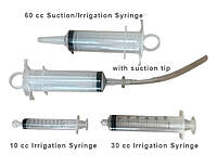 60 cc, 30 cc, and 10 ccSuction Syringes