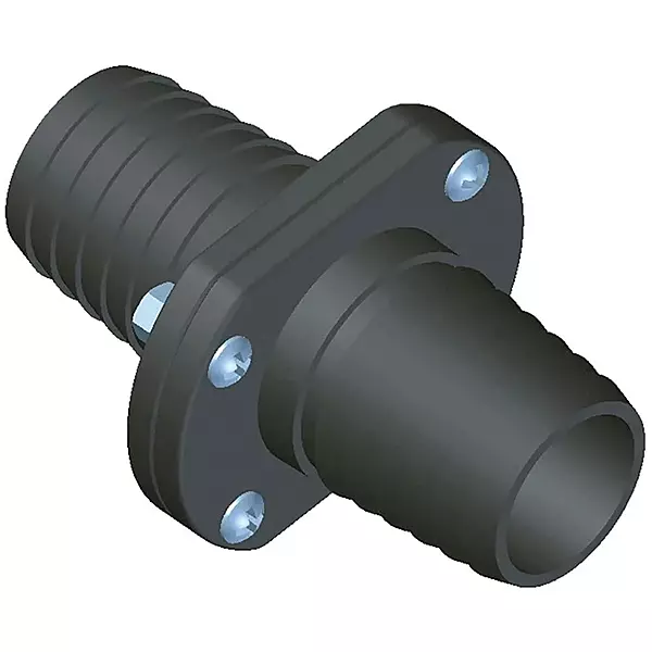 T-H Marine Double Barb Inline Scupper Check Valve - 1-1/2" - Black
