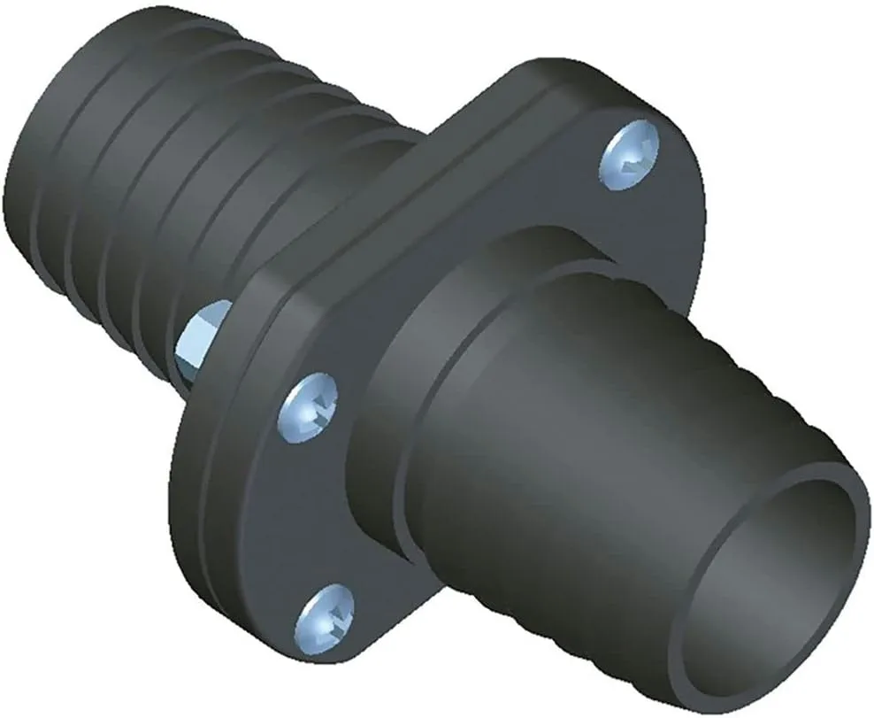 T-H Marine Double Barb Inline Scupper Check Valve - 3/4" - Black 0.75 Inch