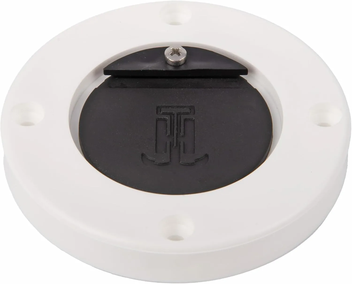 T-H Marine Flush Mount Scupper Valve Assembly, White Frame/Black Flapper