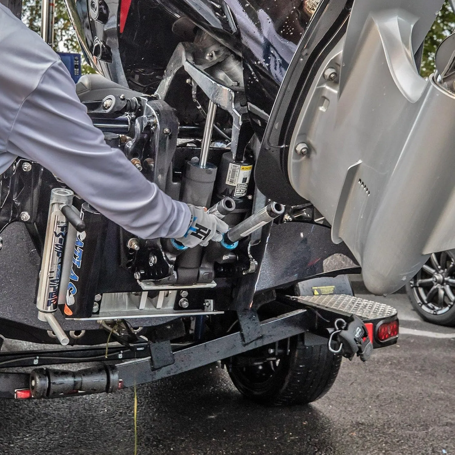 T-H Marine Motor Stik OutBoard Motor Support Stick Pair - 8.5" Long Aluminum Transom Saver for 150hp & Up Outboards