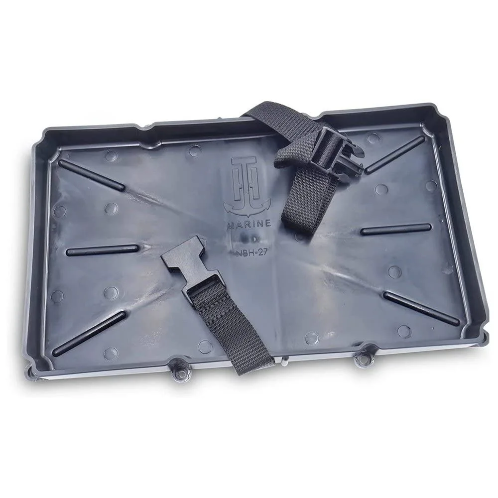 T-H Marine Narrow Battery Tray Holder with Poly Strap – Group 27, 12.5" x 7"
