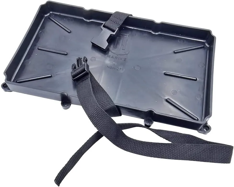 T-H Marine Narrow Battery Tray Holder with Poly Strap – Group 27, 12.5" x 7"