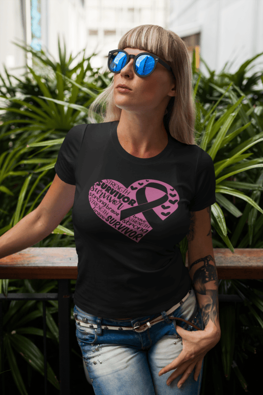 Cancer Survivor Word Heart SoftStyle T-Shirt