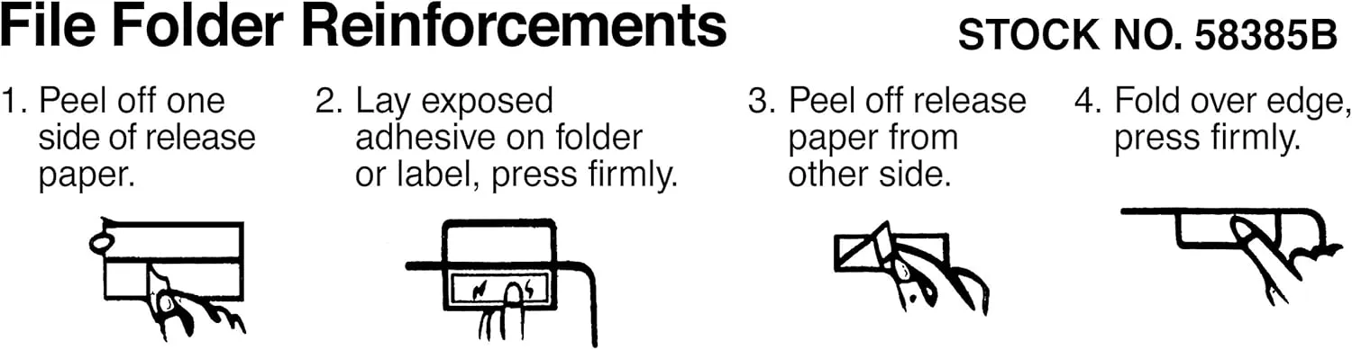 Tabbies Self-Adhesive File Folder Label Protectors, 3-1/2 x 2 in, Clear - Pack of 100