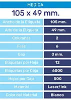 ETI.AUT. SIN IMP. 105x49 LASER 2B. Cx6000
