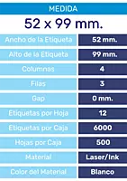 ML ETI.AUT. SIN IMP. 52x99 LASER 4B. Cx6000