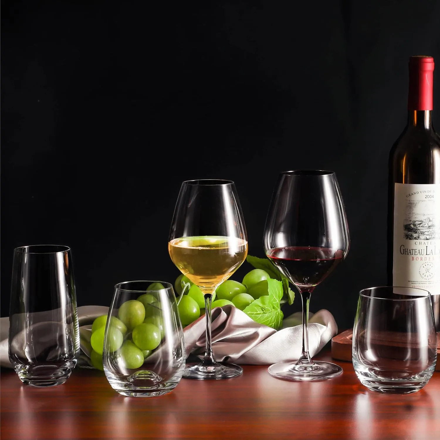 Table 12 14.5-Ounce White Wine Glasses, Set of 6, Lead-Free Crystal, Break Resistant 1- PACK White Wine