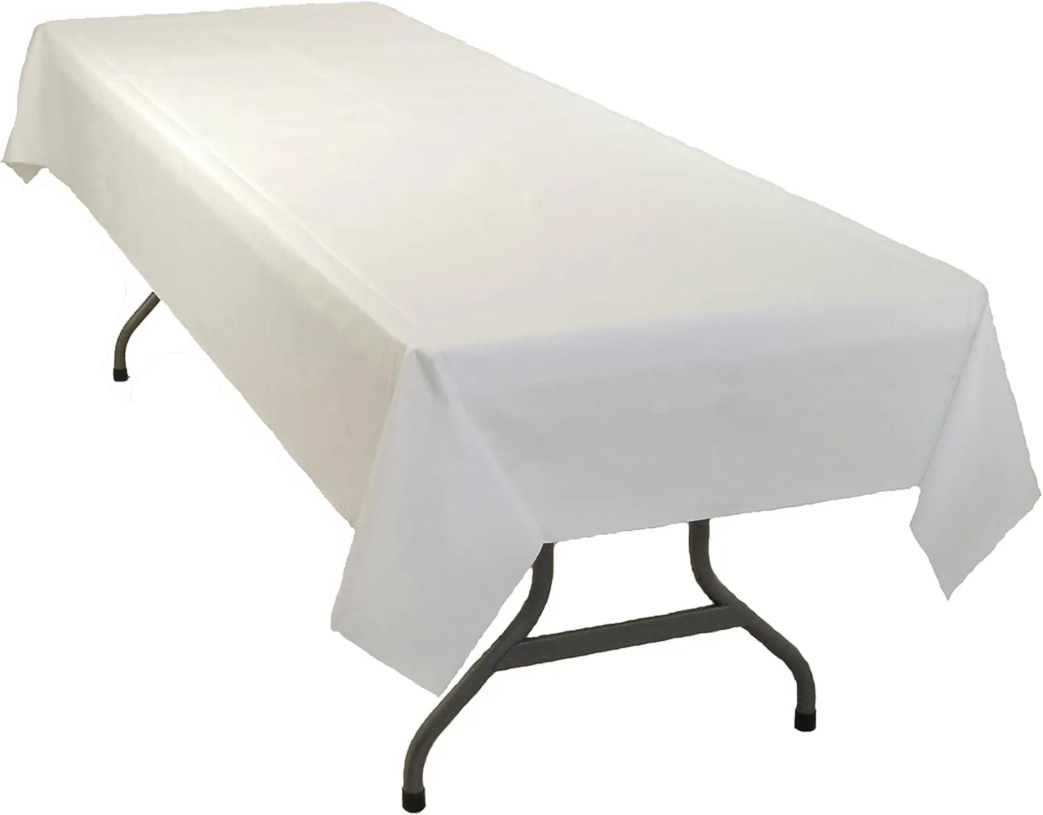 Tablemate Table Set Rectangular Table Cover, Heavyweight Plastic, 54" X 108", White, 6/pack