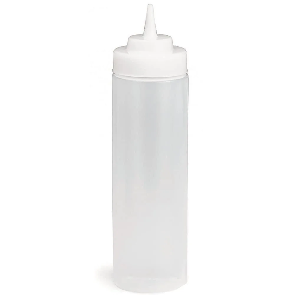 TableCraft 11253C WideMouth Squeeze Bottle, 12 oz., 53mm Opening, Natural Cone tip, Dishwasher Safe, Soft polyethylene