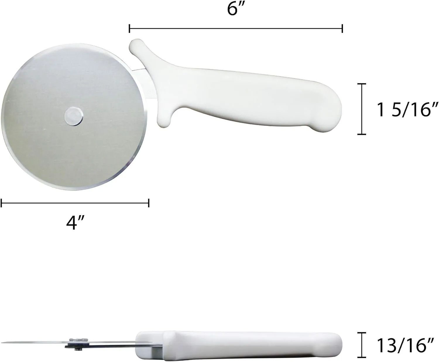 Tablecraft Stainless-Steel Pizza Cutter, 4in, Silver