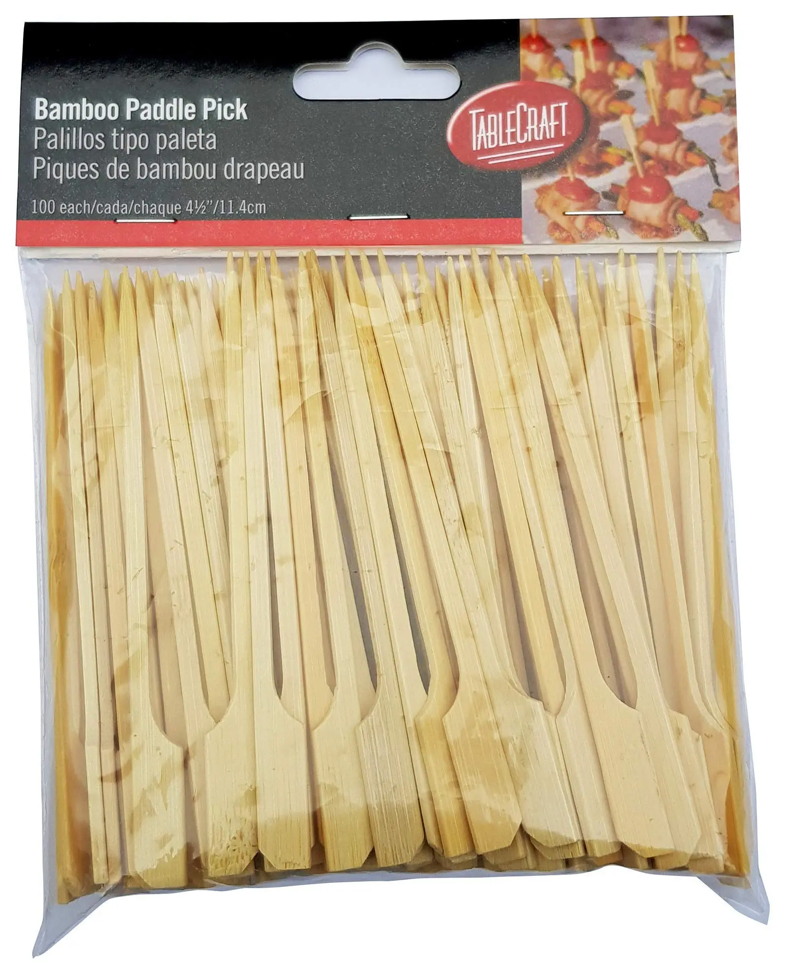 TableCraft Products BAMP45 Bamboo Paddle Pick, 4.5" (Pack of 100)