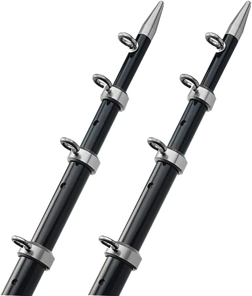 TACO 15' Telescopic Outrigger Poles HD 1-1/2" - Black/Silver [OT-0542BKA15-HD]