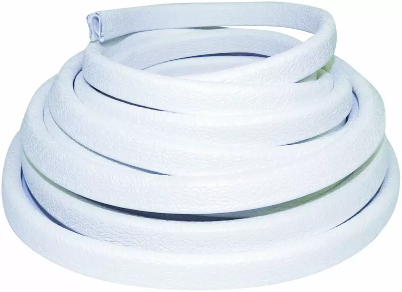TACO Flexible Vinyl Trim - 1/2" Opening x 5/8"W x 25'L - White