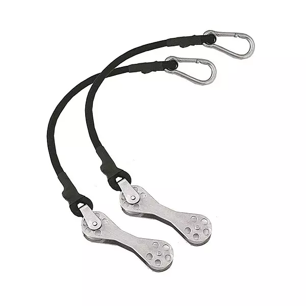 TACO Metals TACO Marine COK-0022-2 Shock Cord with Double Pulley - 12", Pair , Black , Standard