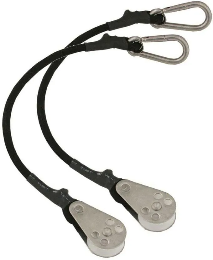 TACO Marine COK-0020-2 Shock Cord with Pulley - 12", Pair, Black, Standard