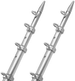 TACO Marine OT-0542VEL15-HD Aluminum Tele-Outrigger Pole - 1-1/2" x 15', Silver/Silver