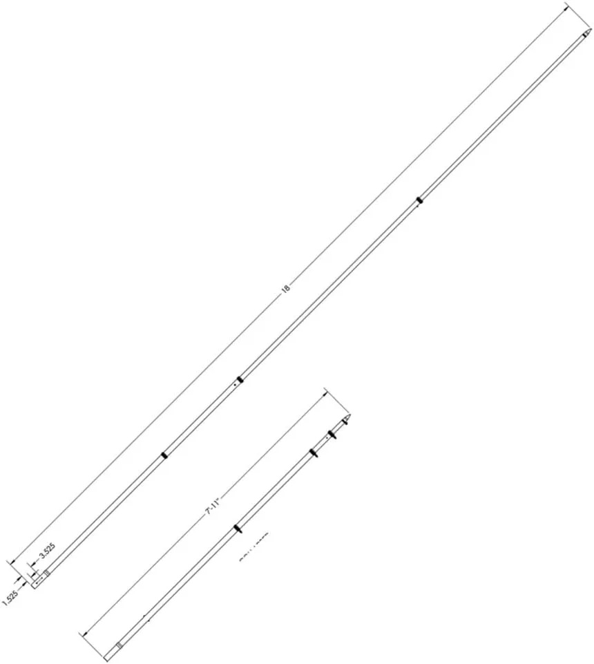 TACO METALS Taco Marine OT-0318HD-VEL Deluxe Aluminum Tele-Outrigger Poles - 18', Silver