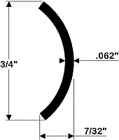 TACO Marine RUB Rail, 3/4" X 6' 304 SS DR/CS #8 ON 6" Centers