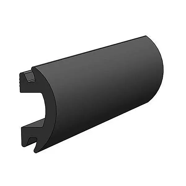 Flexible Vinyl, Black Rub Rail Insert, 1/2"W x 1-3/16"H x 70'L