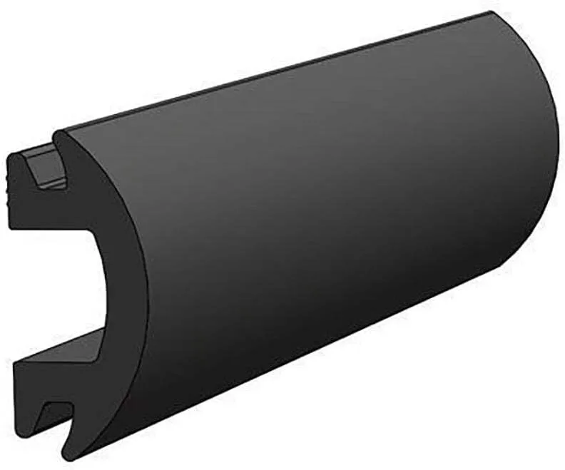 Flexible Vinyl, Black Rub Rail Insert, 1/2"W x 1-3/16"H x 70'L