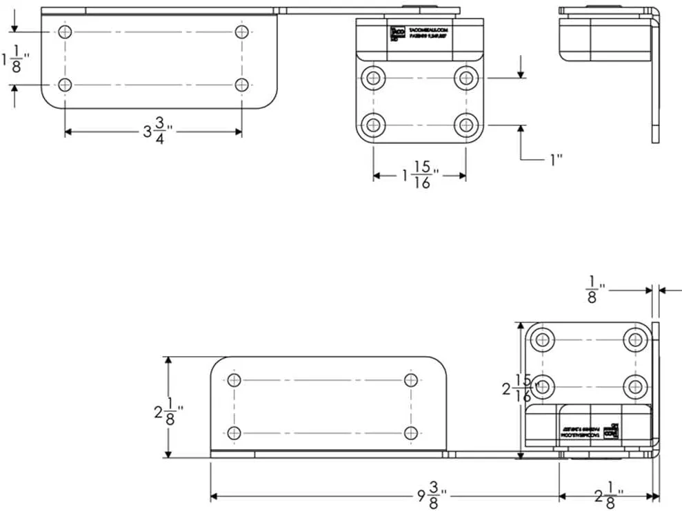 TACO Command Ratchet Hinges - 9-3/8" - Polished 316 Stainless Steel - Pair