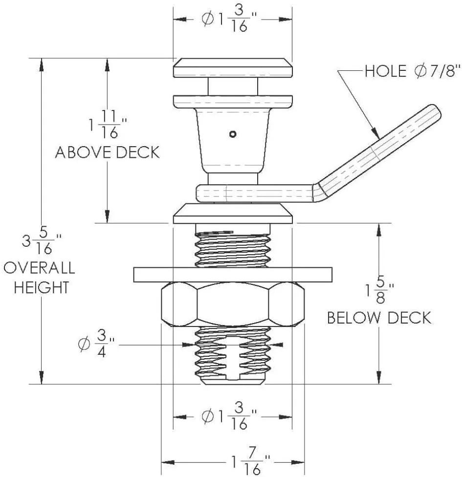 TACO METALS Fender Lock KIT, 1" 316 SS