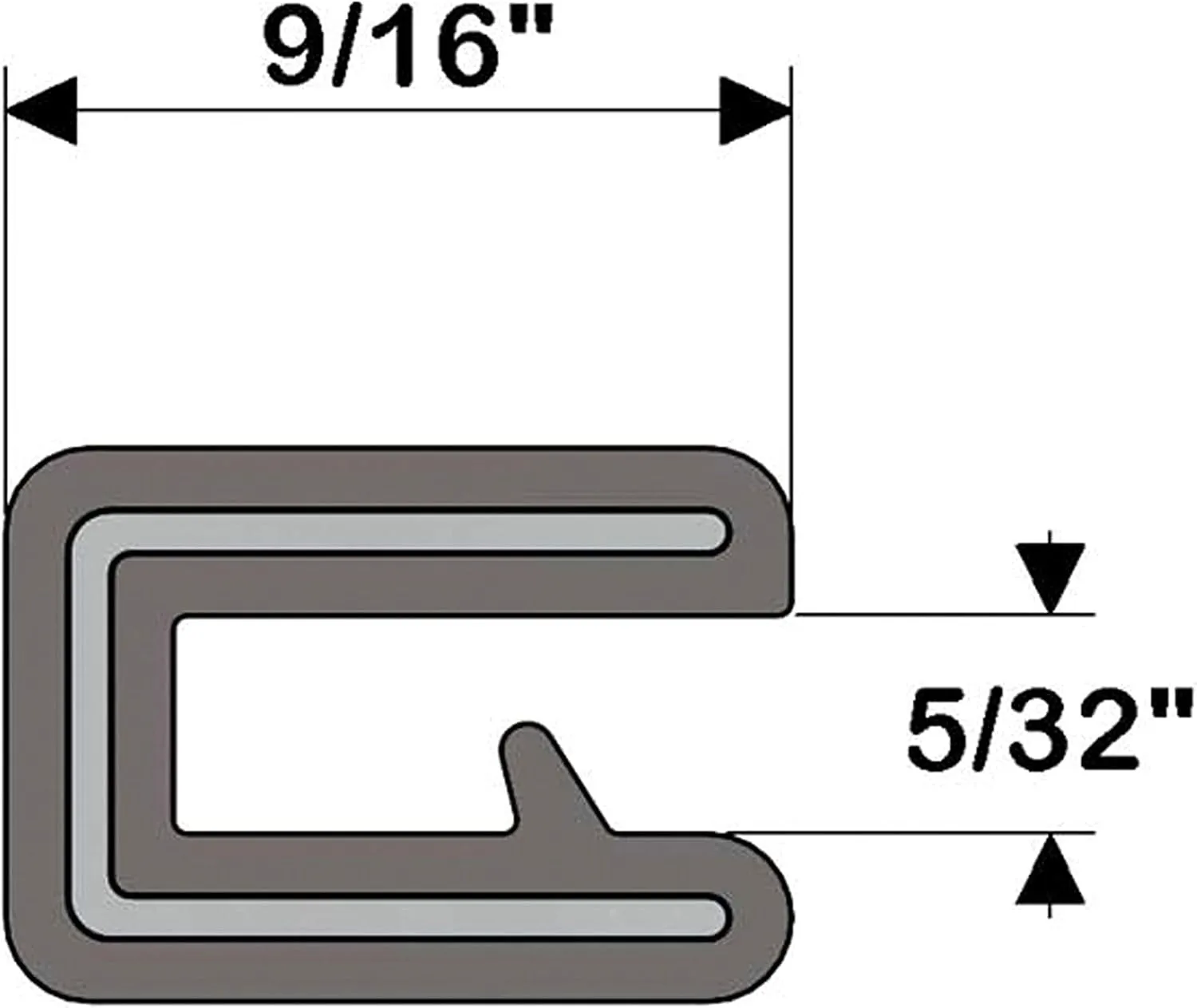 TACO Metals Taco Marine V30-1005B25-1 Flex Trim - 9/16" x 25' with 5/32" Opening, Black, Standard