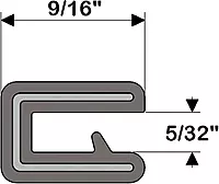 TACO Metals Taco Marine V30-1005B25-1 Flex Trim - 9/16" x 25' with 5/32" Opening, Black, Standard