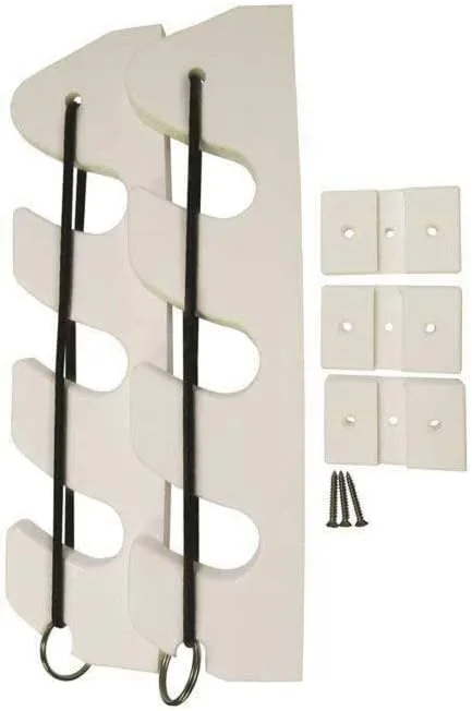 TACO Metals Taco Marine P03-133W 3-Rod Bungee Rod Holder - Pair, White