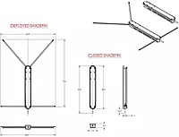 TACO Marine T10-3000-3 ShadeFin with White Fabric, Bag and Fixed Rod Holder Mount Kit - White