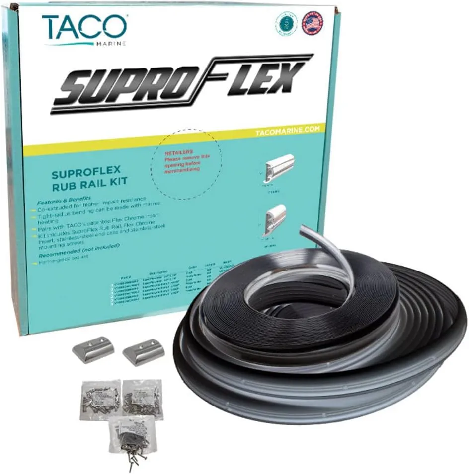 TACO Marine V11-9990BBK60-2 SuproFlex Rub Rail Kit - 60' x 2" x 29/32", Black