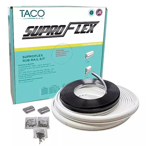 TACO Marine V11-9960BBK60-2 SuproFlex Rub Rail Kit - 60' x 1-19/32" x 25/32", Black