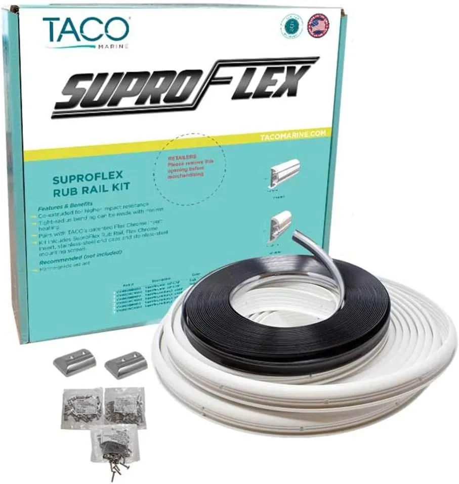 TACO Marine V11-9960WCM60-2 SuproFlex Rub Rail Kit - 60' x 1-19/32" x 25/32", Frosty White
