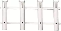 TACO Metals P03-064W Delux Rod Holder/Tackle Rack, 4-Rod, Polyethylene, White