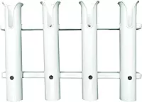 TACO Metals P03-064W Delux Rod Holder/Tackle Rack, 4-Rod, Polyethylene, White