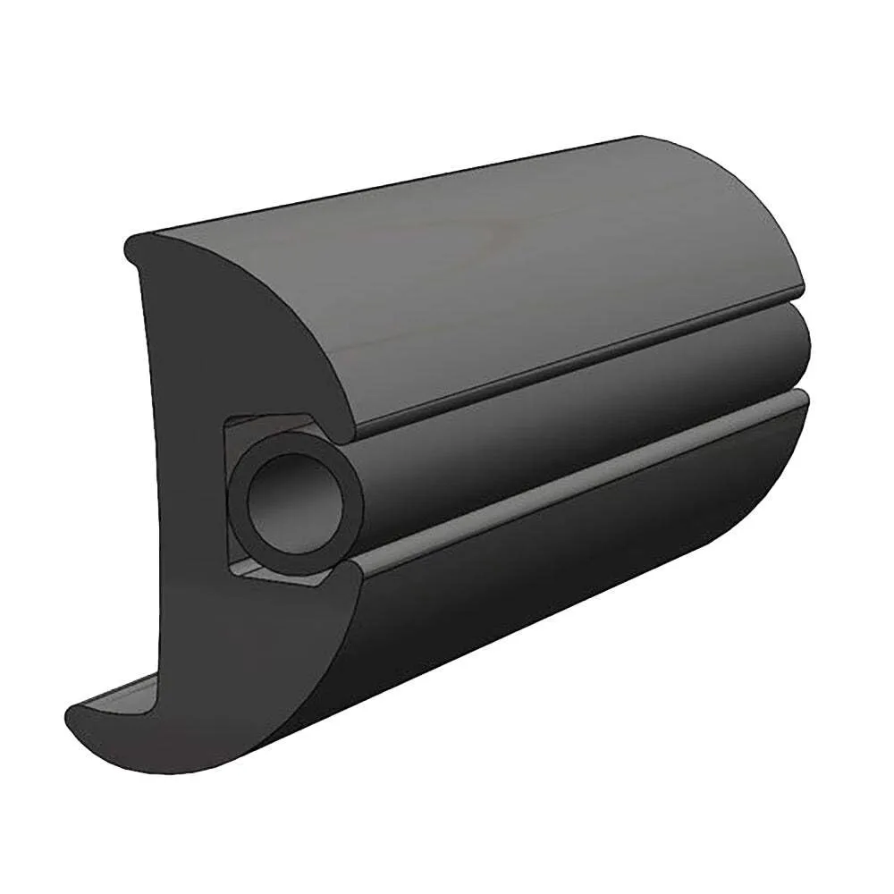 TACO Metals Flexible Vinyl, Black Rub Rail, 1-1/16"W x 1-7/8"H x 50'L