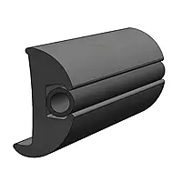 TACO Metals Flexible Vinyl, Black Rub Rail, 1-1/16"W x 1-7/8"H x 50'L