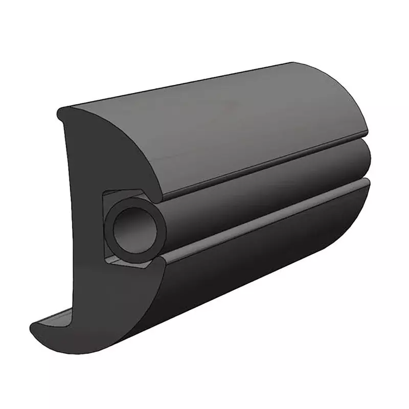 TACO Metals Flexible Vinyl, Black Rub Rail, 1-1/16"W x 1-7/8"H x 50'L