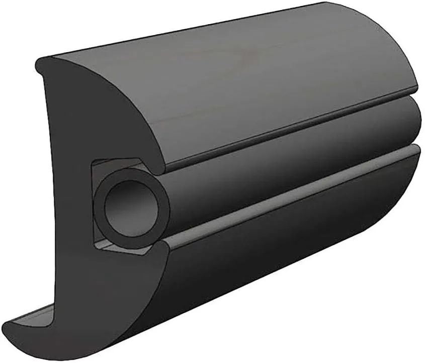 TACO Metals Flexible Vinyl, Black Rub Rail, 1-1/16"W x 1-7/8"H x 50'L