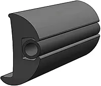 TACO Metals Flexible Vinyl, Black Rub Rail, 1-1/16"W x 1-7/8"H x 50'L